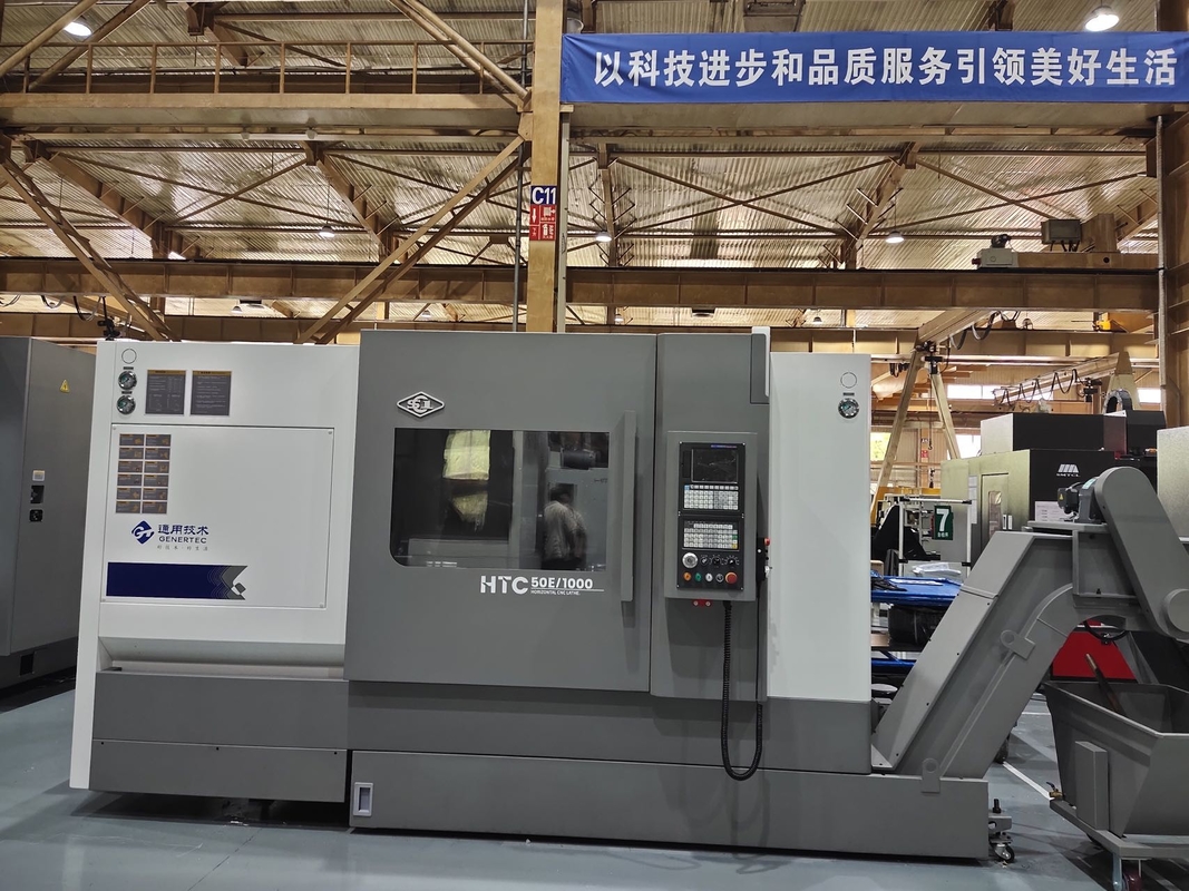 HTC50E 1000の横の傾いたベッドCNCの旋盤機械GSK FANUC A2 8紡錘