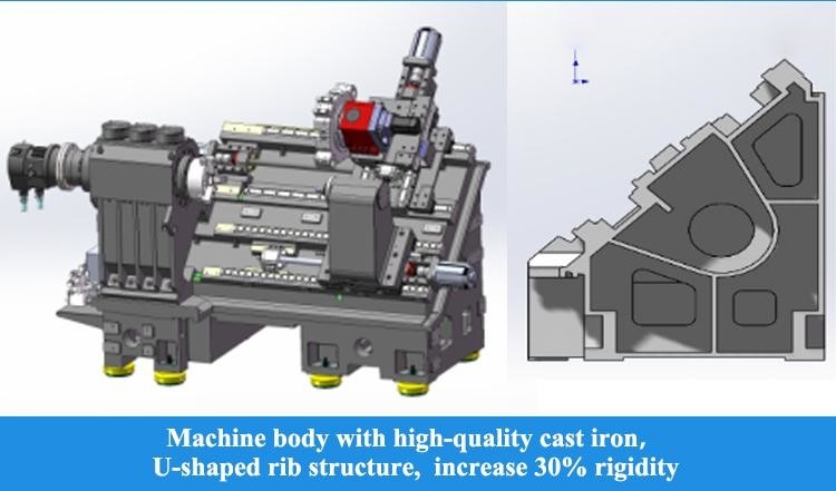 SMTCL 横軸 CNC ターン HTC40H/500 自動車 マンドル エンジン シャフト 歯車 シャフト 加工 CNC ターン