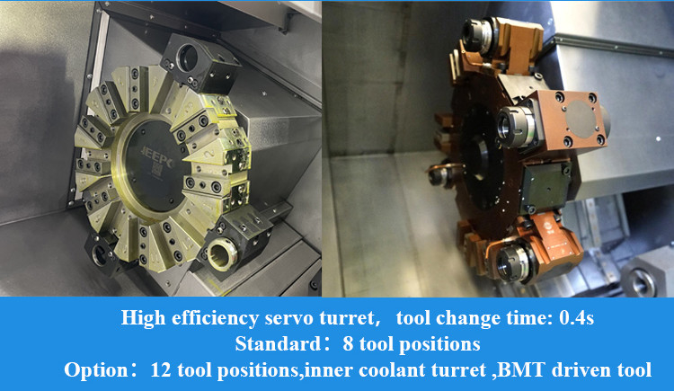 SMTCL 斜床 CNC  lathes 水平 8 ステーション サーボ ターレット IT35L 硬加工 金属 CNC  lathes