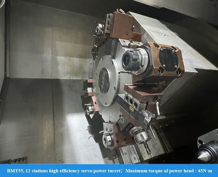 SMTCL BMT55 CNCターニングセンター HTC40Hm 12 ポジション パワーターレット Y 軸付き CNC ターンミール コンボ